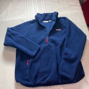 Vineyard Vines sz L navy fleece jacket 1/4 zip NWT